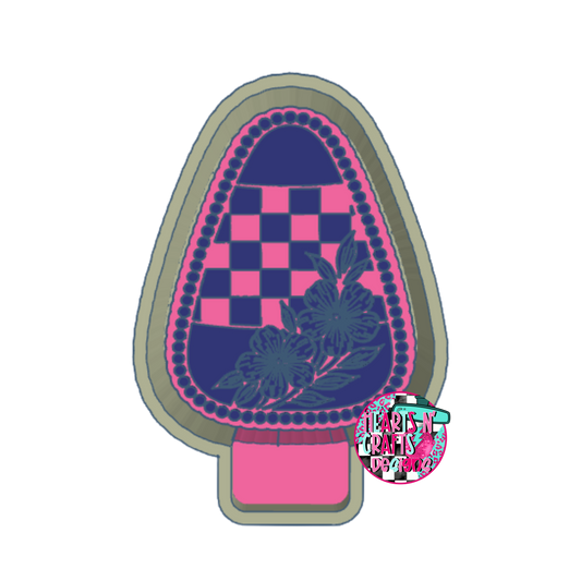 Checkered Floral Candy Corn Silicone Mold
