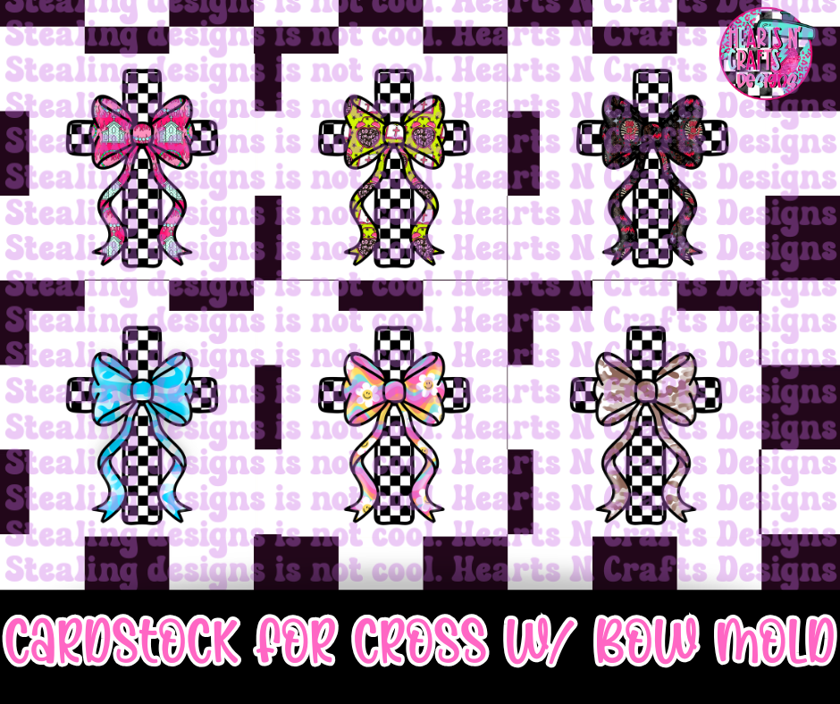 Cross with Bow Cardstock - Set of 12