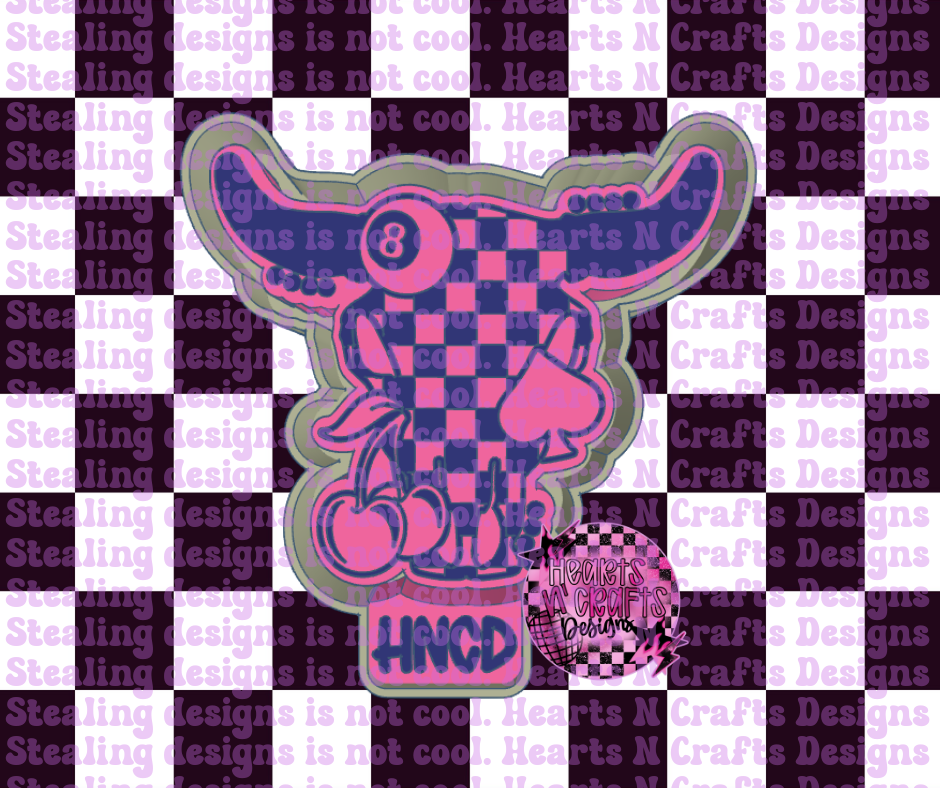 Checkered Bull with Cherries Silicone Mold