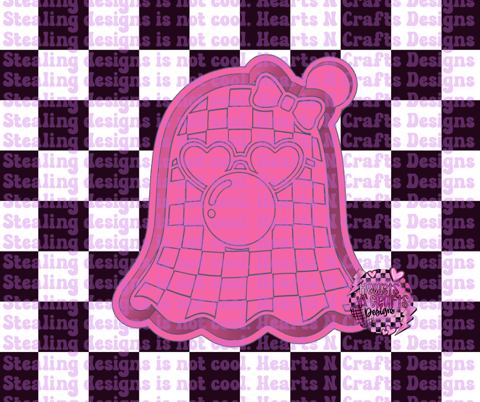 Checkered Ghost Bubble Gum Silicone Mold