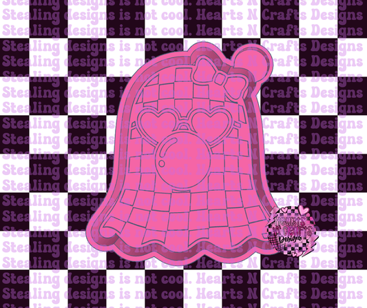 Checkered Ghost Bubble Gum Silicone Mold