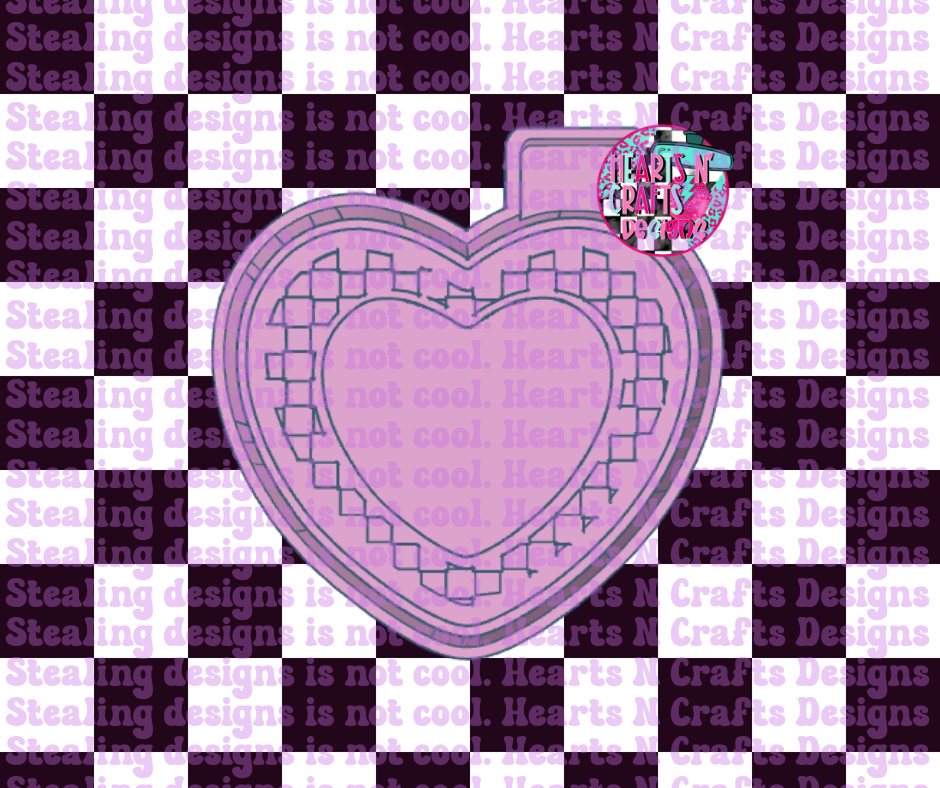 Checkered Heart PLUS Inserts Silicone Mold