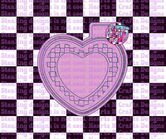 Checkered Heart PLUS Inserts Silicone Mold