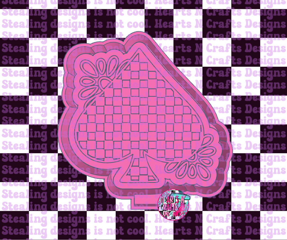 Checkered Spade Silicone Mold