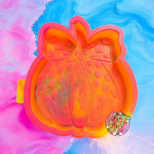 Pumpkin Checkered Bow Silicone Mold