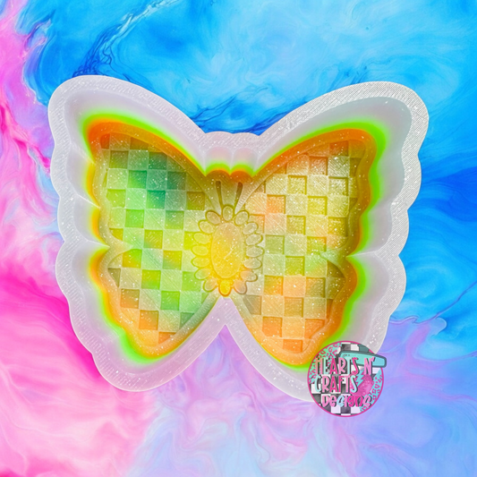 Checkered Concho Butterfly Silicone Mold