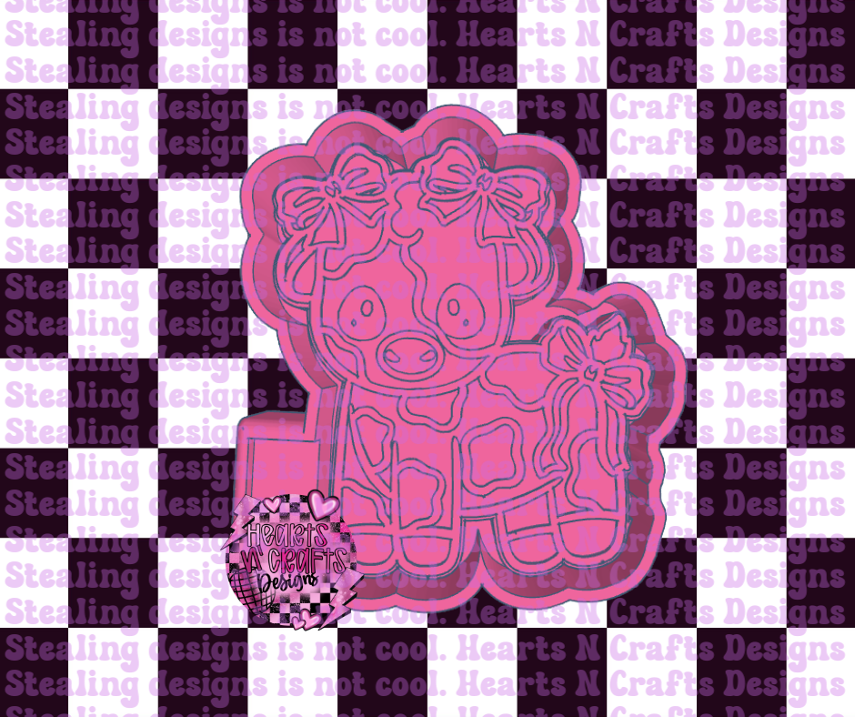 Cow with Bows Silicone Mold