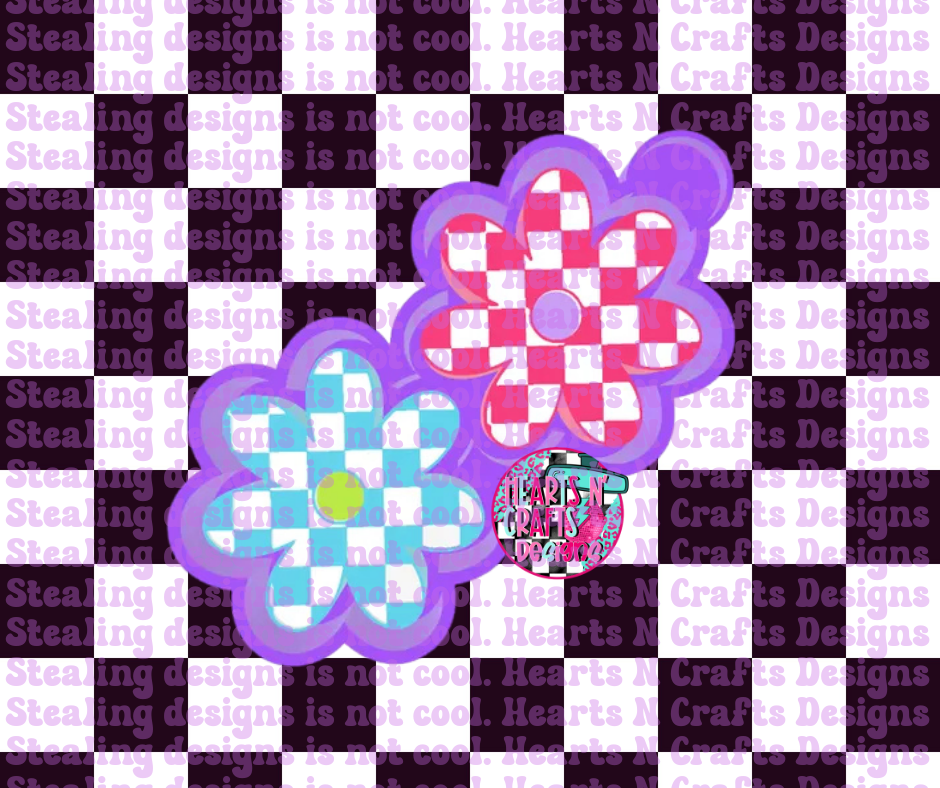 Checkered Daisy Vent Clips Silicone Mold