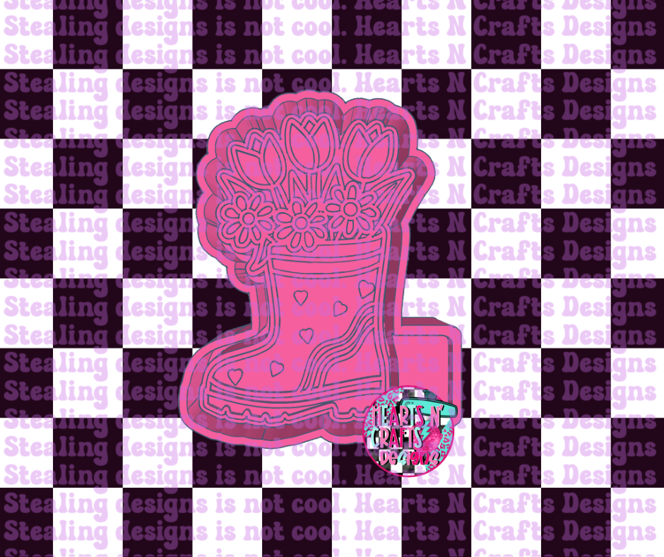 Floral Rain Boot Silicone Mold