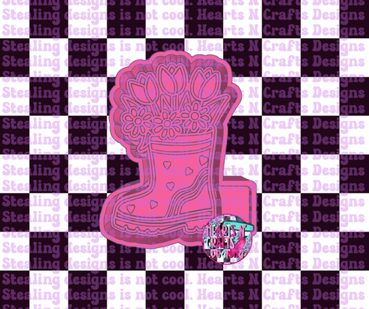 Floral Rain Boot Silicone Mold