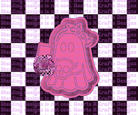 Ghost Holding Skull Silicone Mold