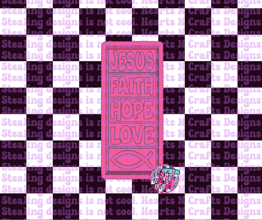 Jesus Faith Hope Love Wax Bar Silicone Mold