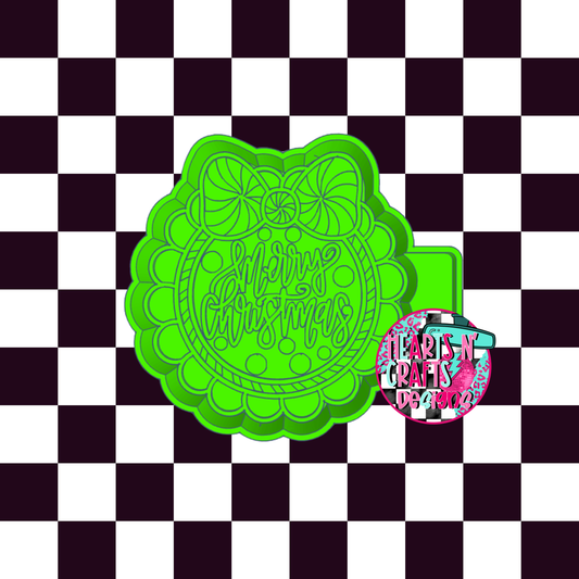 Merry Christmas Wreath Silicone Mold