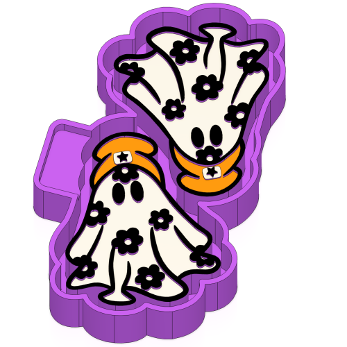 Floral Ghost w/ Beanie Vent Clips Silicone Mold
