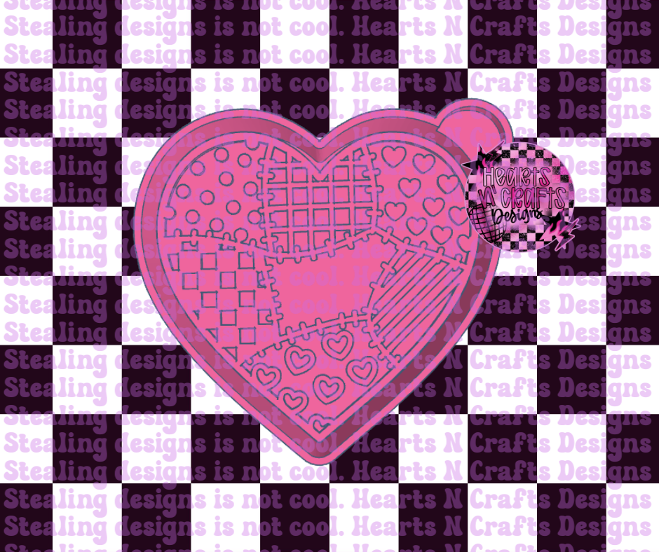 Patchwork Heart Silicone Mold