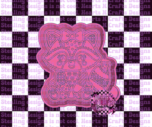Patchwork Racoon Silicone Mold