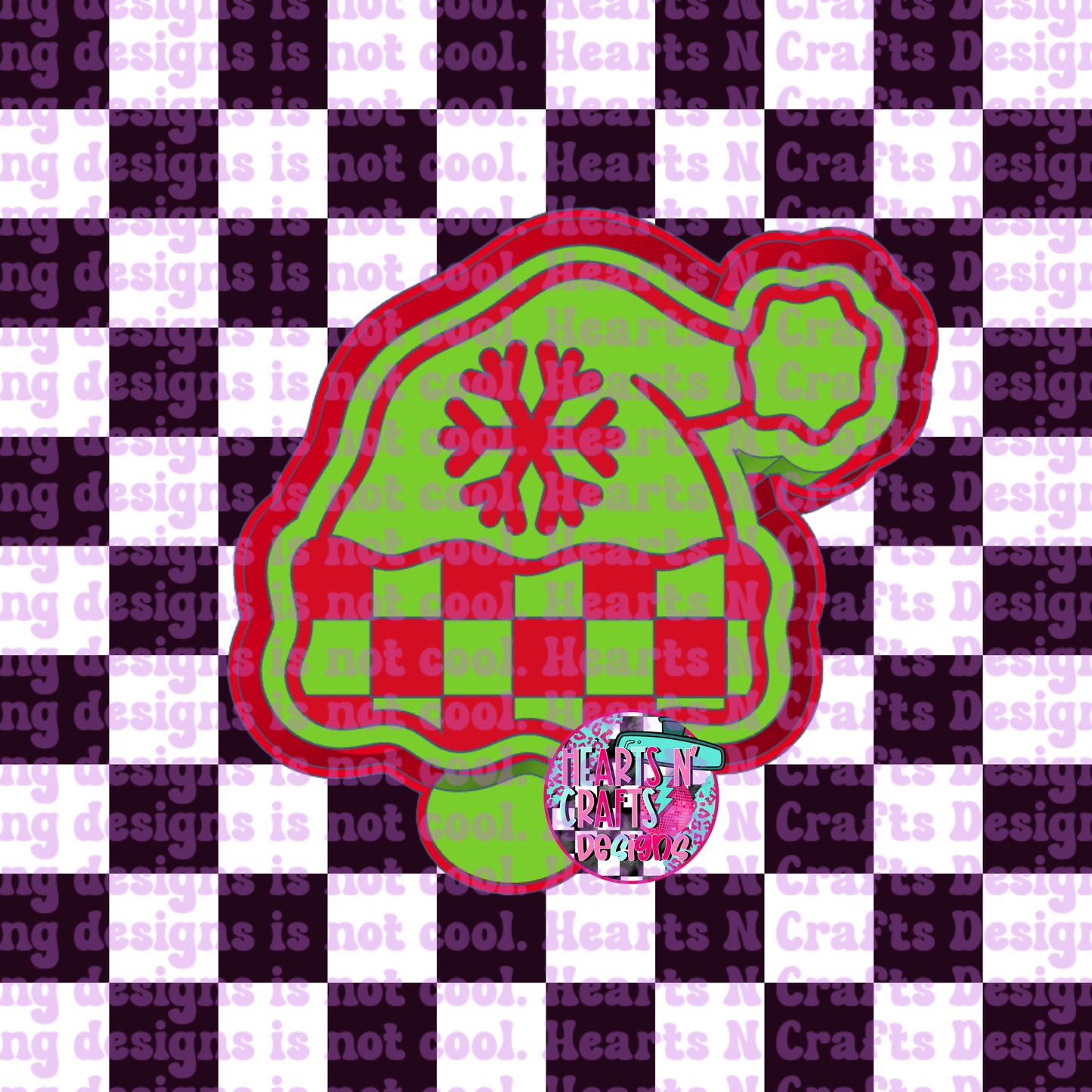 Checkered Santa Hat Silicone Mold