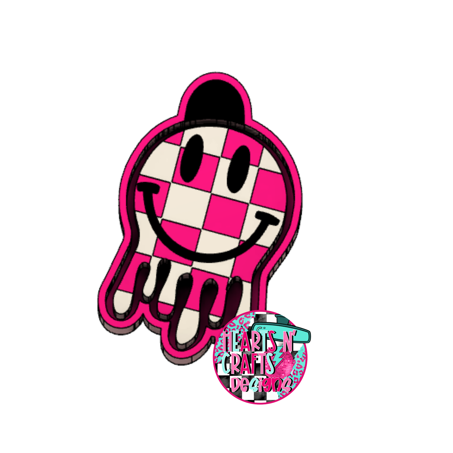 Smiley Checkered Drip Silicone Mold