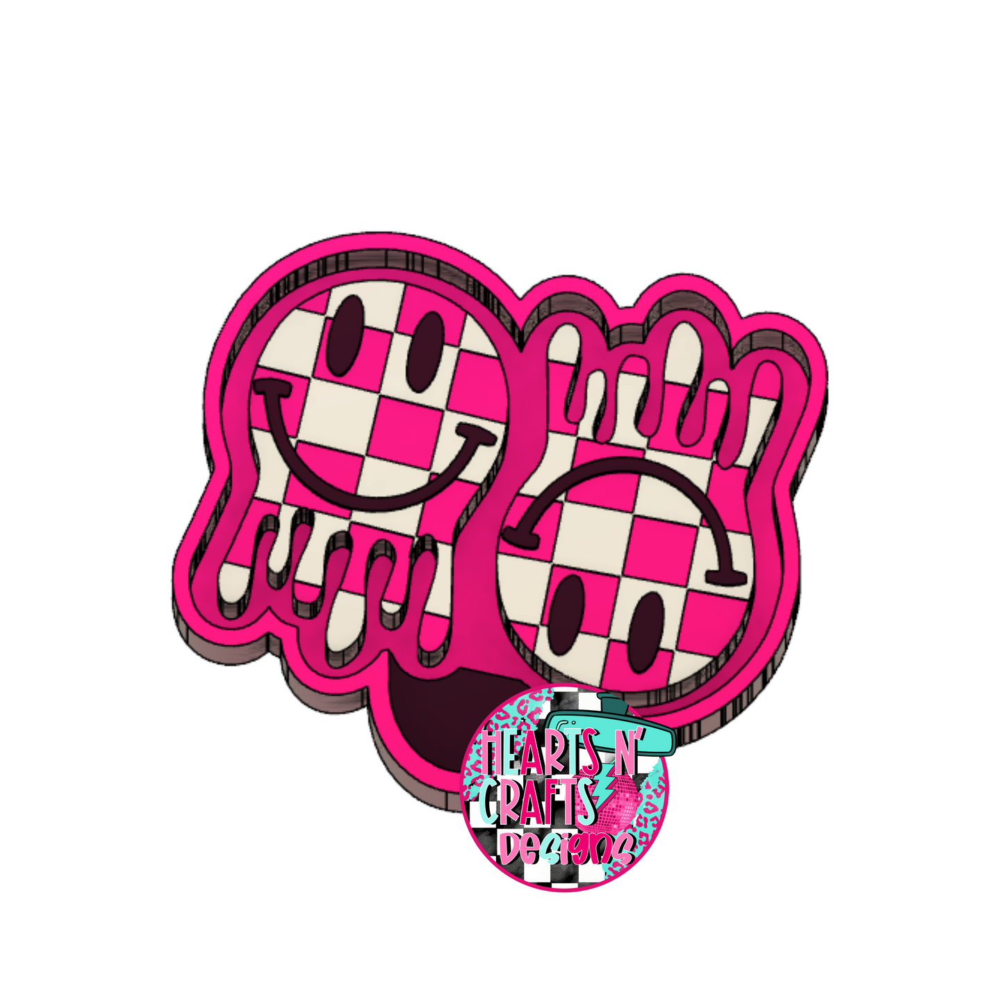 Smiley Checkered Drip VENTS Silicone Mold