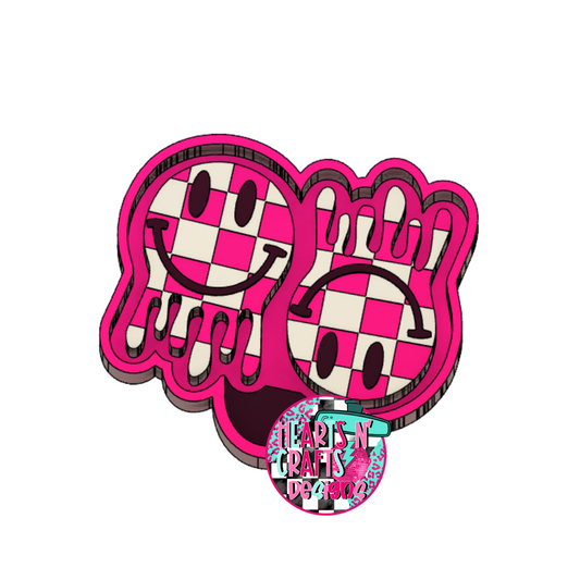 Smiley Checkered Drip VENTS Silicone Mold