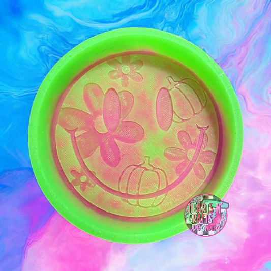 Smiley Pumpkins & Flowers Silicone Mold