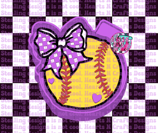 Baseball / Softball with Bow Silicone Mold