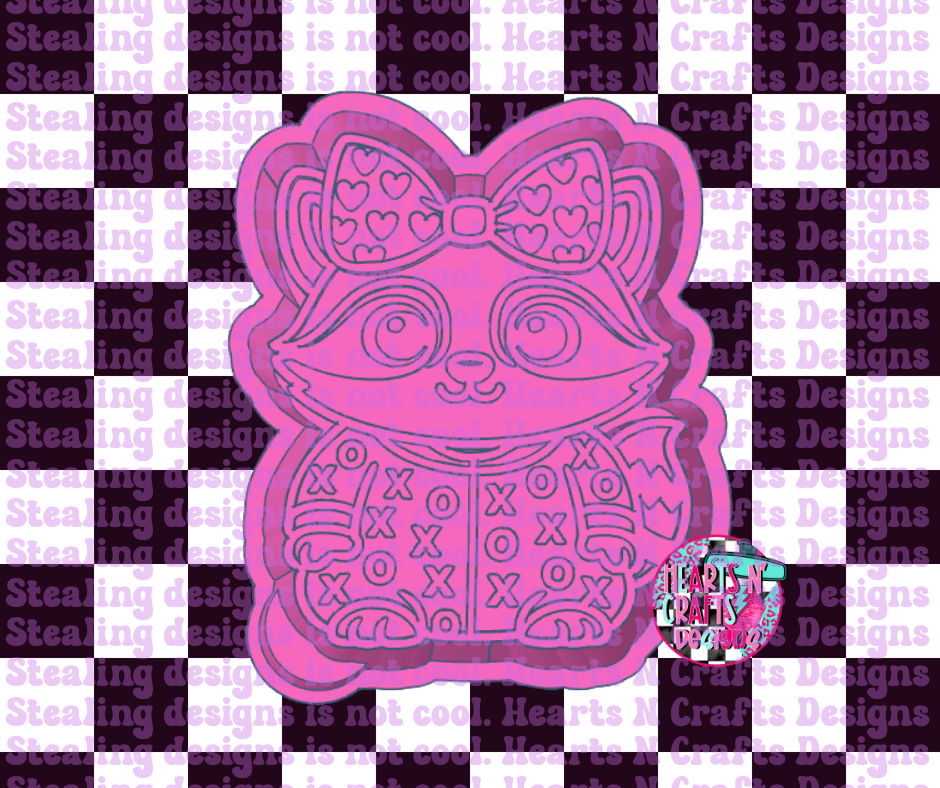 XOXO Racoon Silicone Mold