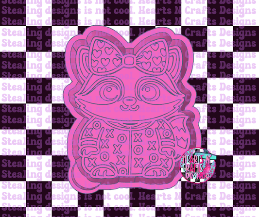 XOXO Racoon Silicone Mold