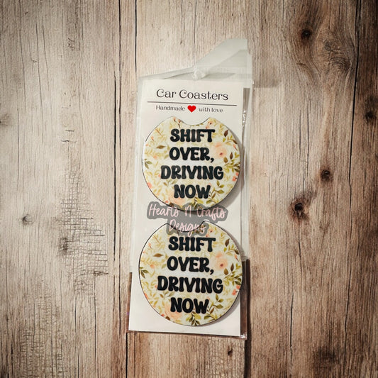 Shift Over, Driving Now Car Coasters