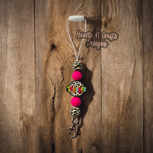 Teacher Leopard Car Freshie Hanger